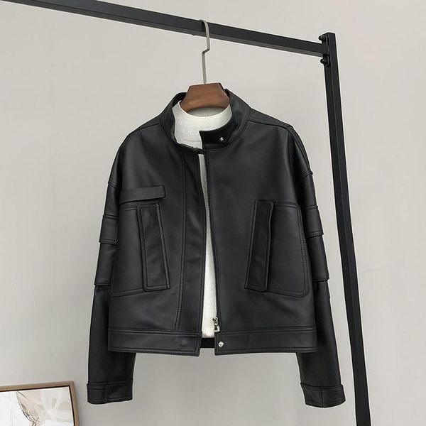 women's leather & faux genuine jacket women 100% female natural sheepskin ladies jackets and coats chaqueta mujer 8602 zjt6, Black
women's leather & faux genuine jacket women 100% female natural sheepskin ladies jackets and coats chaqueta mujer 8602 zjt6, Black