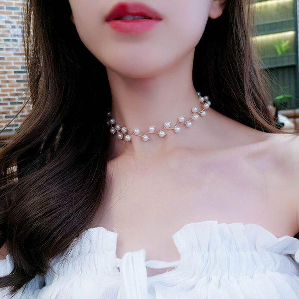 chokers women's fashion necklace pearl exquisite sweet chain lock collar ladies simple short paragraph clavicle, Golden;silver
chokers women's fashion necklace pearl exquisite sweet chain lock collar ladies simple short paragraph clavicle, Golden;silver