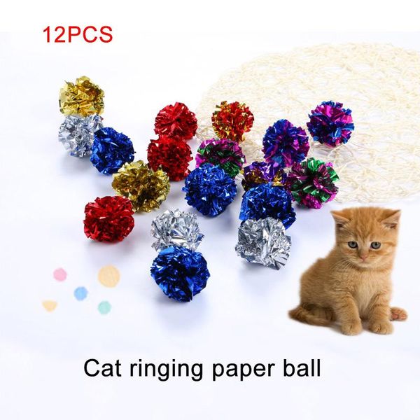 12pcs crinkle balls for cats soft lightweight fun toy both kittens shiny stress toy- cat toys 
12pcs crinkle balls for cats soft lightweight fun toy both kittens shiny stress toy- cat toys