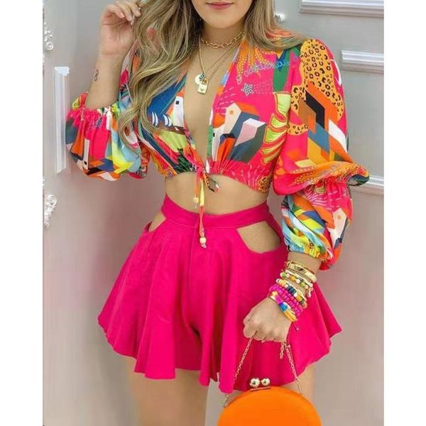 women's tracksuits elegant women casual two piece set outfits colorblock lantern sleeve crop & cutout plain shorts, Gray
women's tracksuits elegant women casual two piece set outfits colorblock lantern sleeve crop & cutout plain shorts, Gray