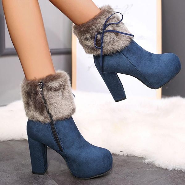 boots women's winter shoes suede boot female side zipper booties platform round toe shoe chunky square heels botas femininas, Black
boots women's winter shoes suede boot female side zipper booties platform round toe shoe chunky square heels botas femininas, Black