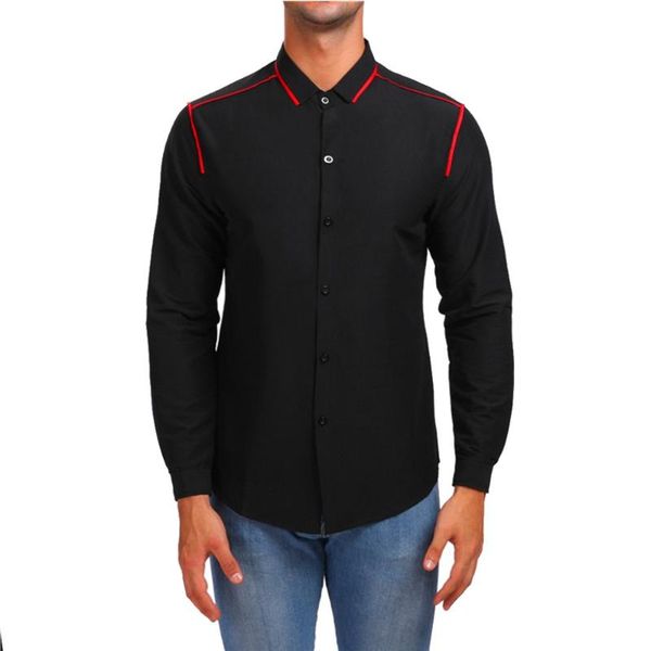 men's casual shirts vvts youth slim personality fashion contrast trim threshold long-sleeved shirt smart solid color, White;black
men's casual shirts vvts youth slim personality fashion contrast trim threshold long-sleeved shirt smart solid color, White;black