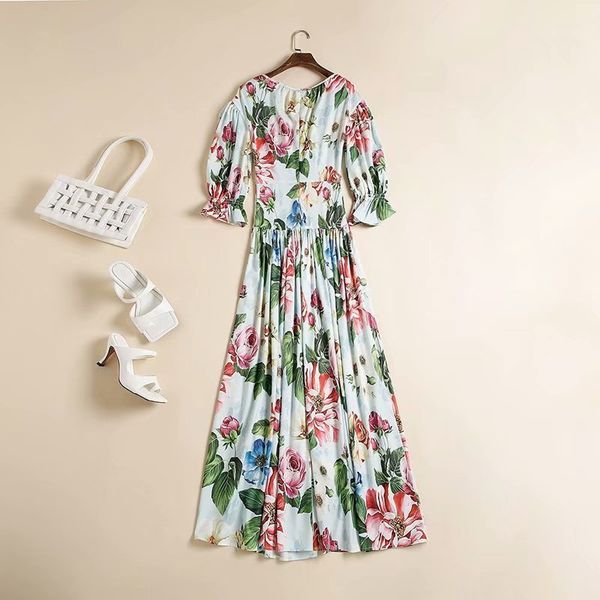 dress autumn fashion beach quality women o-neck colorful floral print high waist casual long maxi dress xl, Black;gray
dress autumn fashion beach quality women o-neck colorful floral print high waist casual long maxi dress xl, Black;gray