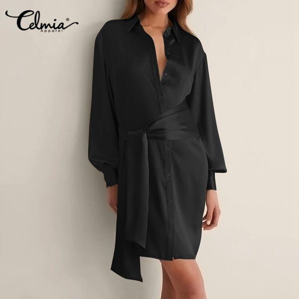 casual dresses celmia autumn women long sleeve shirt dress 2021 fashion lapel collar bandage mini vestido party elegant loose ol, Black;gray
casual dresses celmia autumn women long sleeve shirt dress 2021 fashion lapel collar bandage mini vestido party elegant loose ol, Black;gray