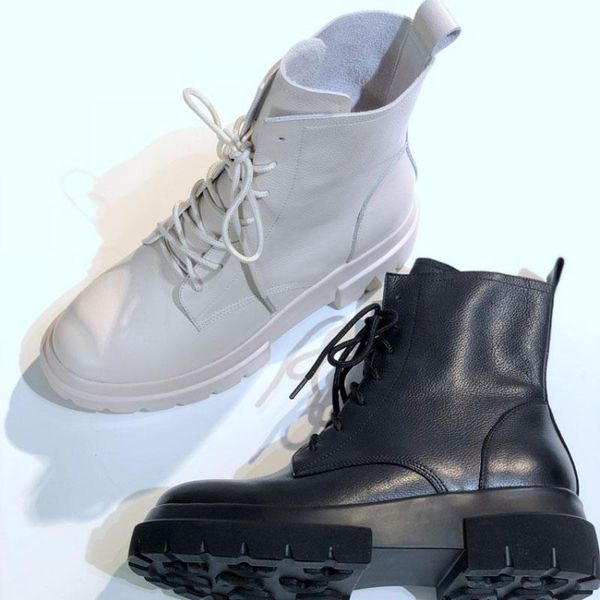 royesic four seasons soft leather boots, middle heel lace up, handmade, simple style, women's boots, Black
royesic four seasons soft leather boots, middle heel lace up, handmade, simple style, women's boots, Black