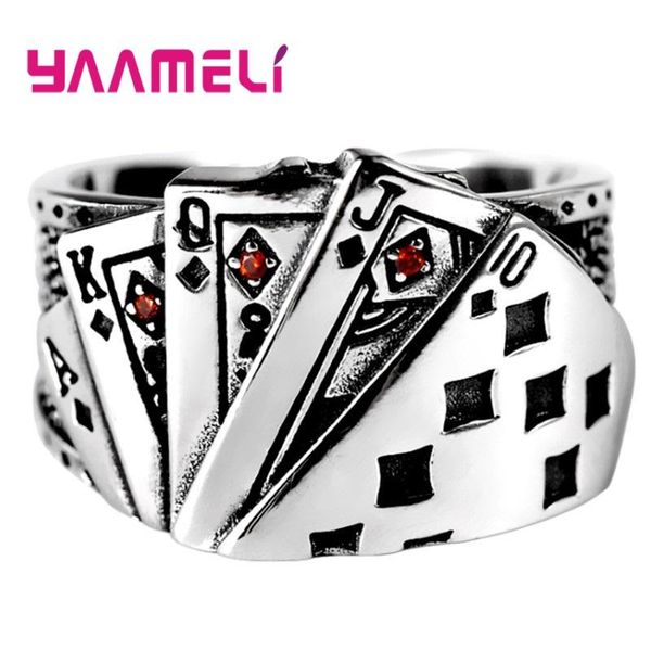 cluster rings vintage style straight flush playing cards opening cuff ring 925 sterling silver finger jewelry red cubic zirconia women men, Golden;silver
cluster rings vintage style straight flush playing cards opening cuff ring 925 sterling silver finger jewelry red cubic zirconia women men, Golden;silver