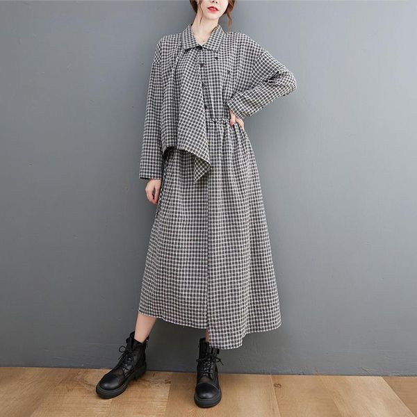 casual dresses irregular black plaid cotton vintage for women long sleeve loose shirt dress fashion clothes spring autumn 2021, Black;gray
casual dresses irregular black plaid cotton vintage for women long sleeve loose shirt dress fashion clothes spring autumn 2021, Black;gray