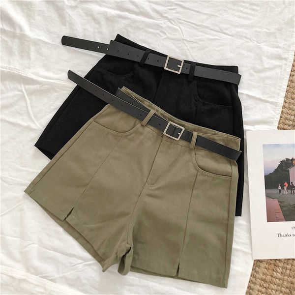 women summer shorts rolled bottoms high waist wide leg korean army green khaki 210601, White;black
women summer shorts rolled bottoms high waist wide leg korean army green khaki 210601, White;black