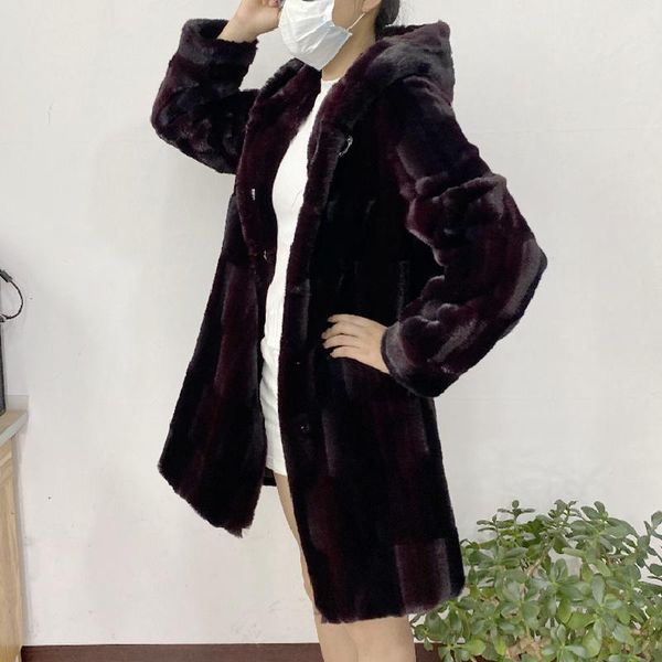 women's fur & faux 2021 women winter warm hooded jacket imitation mink coat female mid-long large size, Black
women's fur & faux 2021 women winter warm hooded jacket imitation mink coat female mid-long large size, Black