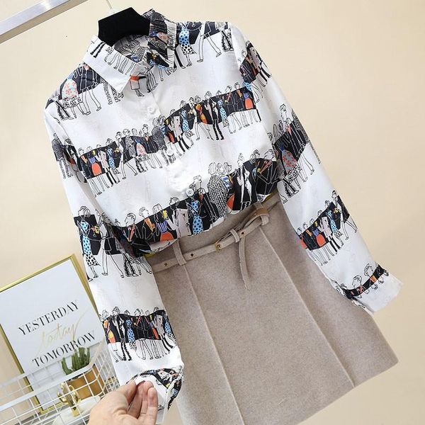 vintage cartoon print blouse women spring fashion long sleeve turn-down collar and blouses female loose shirt, White
vintage cartoon print blouse women spring fashion long sleeve turn-down collar and blouses female loose shirt, White