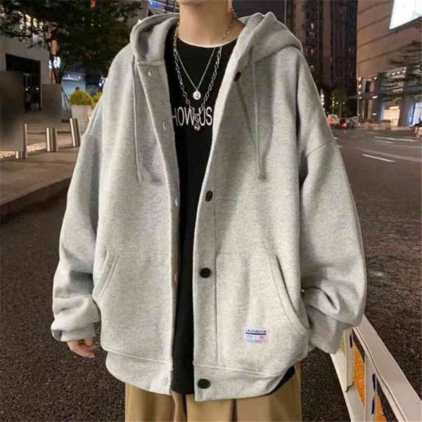 men hooded sweatshirt autumn fashion coats single-breasted loose hoodi male solid casual abrigos de hombre, Black
men hooded sweatshirt autumn fashion coats single-breasted loose hoodi male solid casual abrigos de hombre, Black