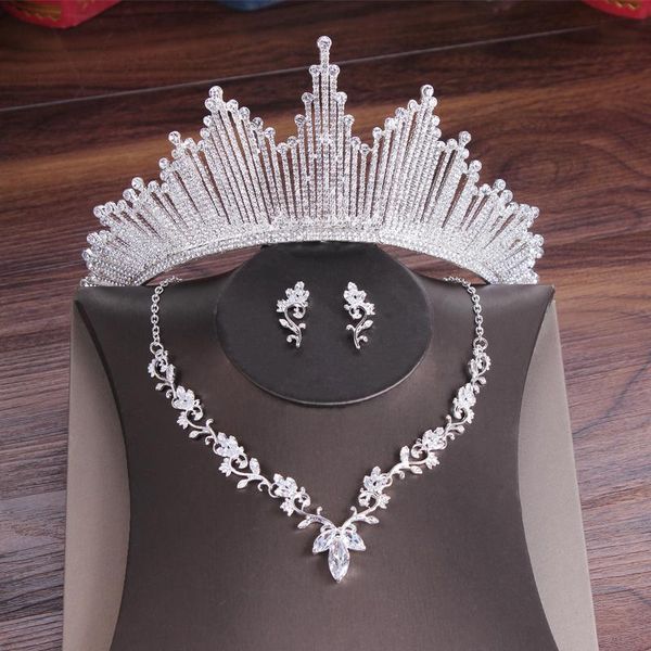 earrings & necklace crystal bridal jewelry set cubic zircon african crown sets tiara choker necklaces beads weddings, Silver
earrings & necklace crystal bridal jewelry set cubic zircon african crown sets tiara choker necklaces beads weddings, Silver