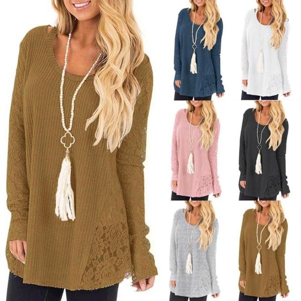 women's sweaters casual autumn sweater women loose solid color lace round neck long sleeve jersey mujer knitted, White;black
women's sweaters casual autumn sweater women loose solid color lace round neck long sleeve jersey mujer knitted, White;black