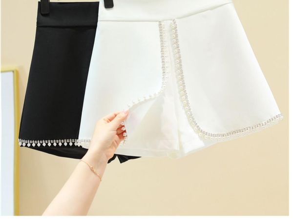 high waist shorts woman 2021 summer split wide leg fashion beads diamond a- line casual skirtpants mujer white black women's
high waist shorts woman 2021 summer split wide leg fashion beads diamond a- line casual skirtpants mujer white black women's