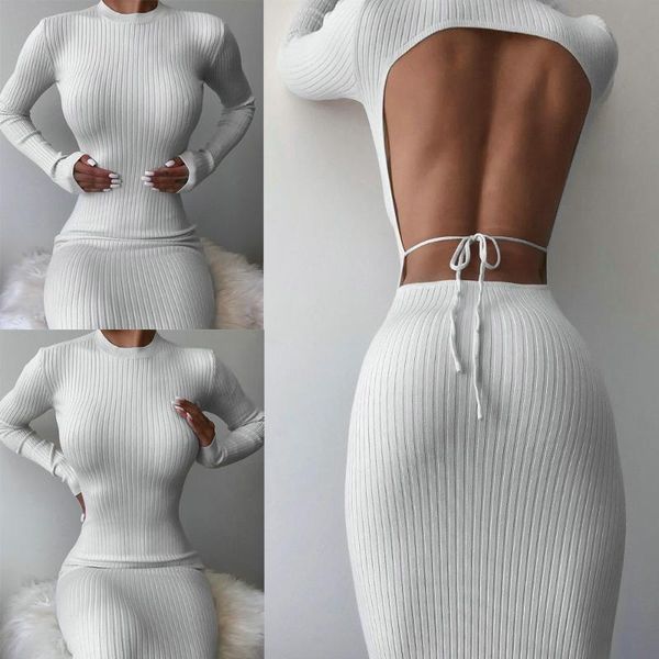 casual dresses knit 2021 high street style long women's white bodycon backless sleeve waist hip dress pencil, Black;gray
casual dresses knit 2021 high street style long women's white bodycon backless sleeve waist hip dress pencil, Black;gray