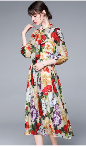 spring/summer women 2021 europe and america dresses cross-border bow neck puff sleeve printed dress chiffon long skirt, Black;pink
spring/summer women 2021 europe and america dresses cross-border bow neck puff sleeve printed dress chiffon long skirt, Black;pink