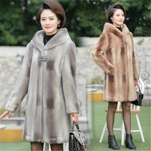 women's fur & faux mid-length imitation mink velvet coat 2021 winter fashion style wide lady hooded thick warm jacket trendy 229, Black
women's fur & faux mid-length imitation mink velvet coat 2021 winter fashion style wide lady hooded thick warm jacket trendy 229, Black