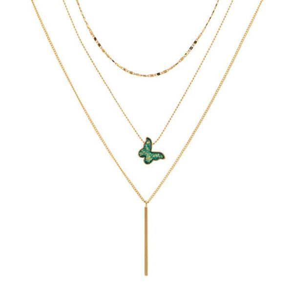 chains alloy delicate choker multilayer butterfly stone long bar pendant necklace jewelry gift for mother's day, Silver
chains alloy delicate choker multilayer butterfly stone long bar pendant necklace jewelry gift for mother's day, Silver