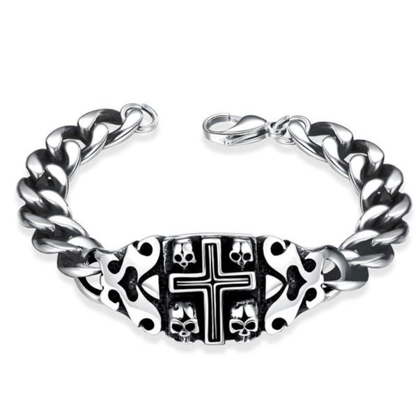 link, chain fashion personality retro metal woven cross skull men's hip hop charm nightclub decoration gift, Black
link, chain fashion personality retro metal woven cross skull men's hip hop charm nightclub decoration gift, Black