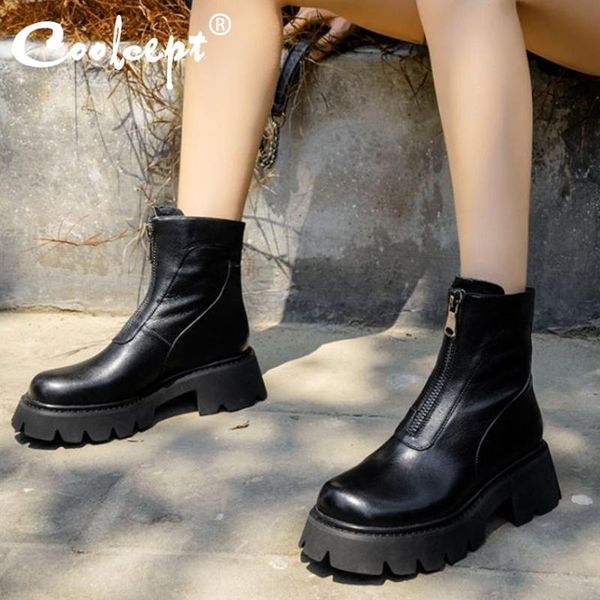 boots coolcept cow leather women ankle fashion platform high heel winter shoes woman zipper warm lady footwear size 33-40, Black
boots coolcept cow leather women ankle fashion platform high heel winter shoes woman zipper warm lady footwear size 33-40, Black