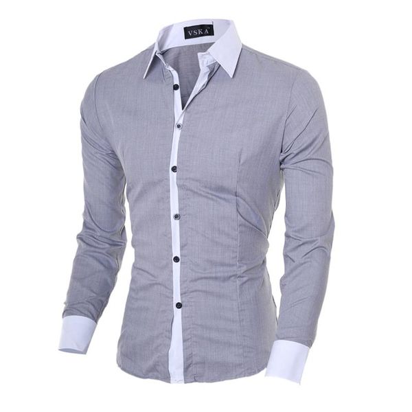 men's casual shirts slim-fit formal long sleeved dress fashion stylish collared, White;black
men's casual shirts slim-fit formal long sleeved dress fashion stylish collared, White;black