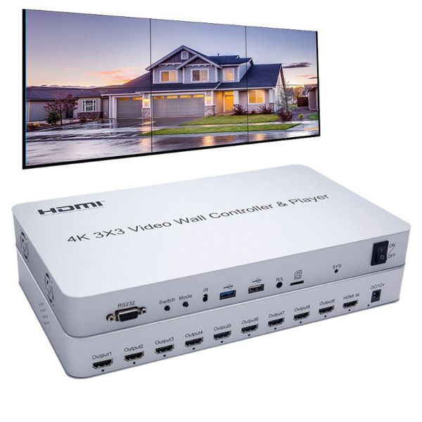 3x3 video wall controller sd card usb player rs232 processor splicer 2x2 2x3 2x4 1x4 4x2 support cascade 3x4 4x4 audio cables & connect conn
3x3 video wall controller sd card usb player rs232 processor splicer 2x2 2x3 2x4 1x4 4x2 support cascade 3x4 4x4 audio cables & connect conn