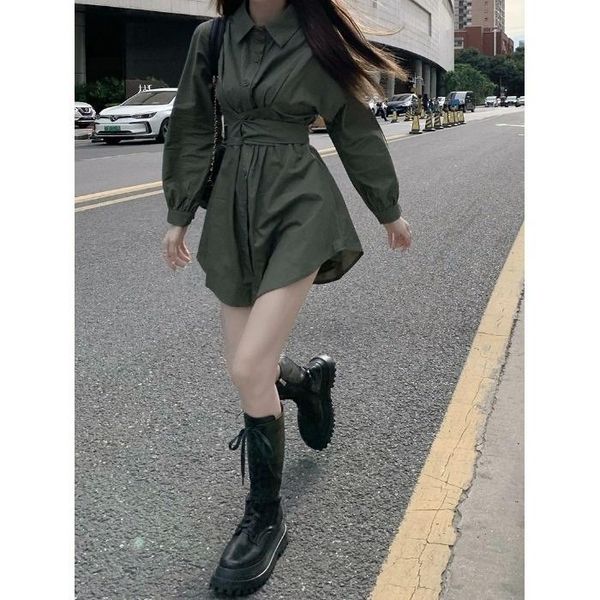 casual dresses 2021autumn korean style anti-aging fashion set women's tied dress army green & shorts two-piece, Black;gray
casual dresses 2021autumn korean style anti-aging fashion set women's tied dress army green & shorts two-piece, Black;gray