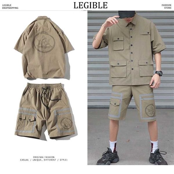 LEGIBLE 2 Pcs Summer Tracksuit Set For Men Man's Loose Shirts Baggy Shorts 2020 Korean Print Hip Hop Male Sets, Gray
LEGIBLE 2 Pcs Summer Tracksuit Set For Men Man's Loose Shirts Baggy Shorts 2020 Korean Print Hip Hop Male Sets, Gray