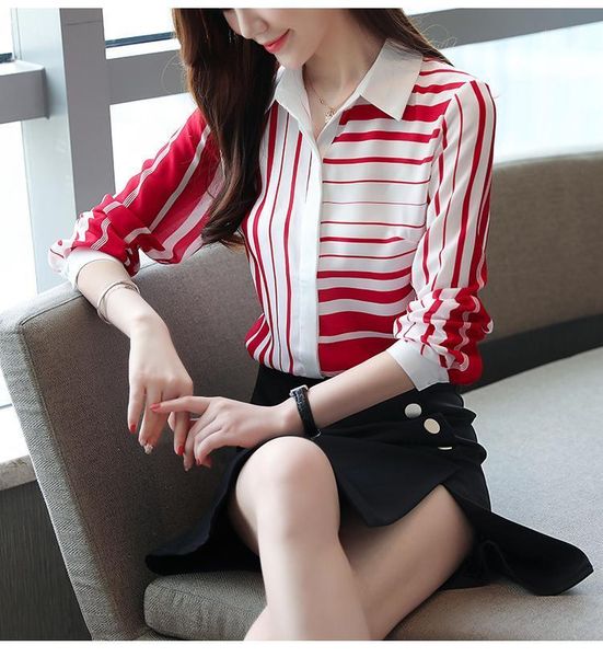 women's blouses & shirts women striped blouse 2021 spring autumn korean long sleeve turn-down collar chiffon office, White
women's blouses & shirts women striped blouse 2021 spring autumn korean long sleeve turn-down collar chiffon office, White