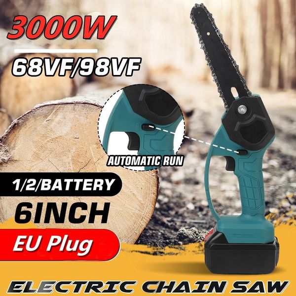 3000w 6 inch electric chainsaw mini electric chain saw cordless electric pruning saw portable saw 68v / 98v eu plug
3000w 6 inch electric chainsaw mini electric chain saw cordless electric pruning saw portable saw 68v / 98v eu plug