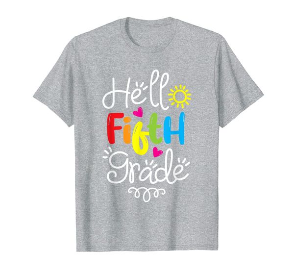 hello fifth grade shirt 5th grade back to school gift t-shirt, White;black