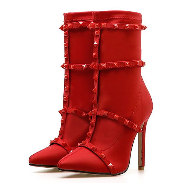 brand ultra high thin heels boots for women fashion designer rivet sock red stiletto ankle studded woman shoes p203, Black
brand ultra high thin heels boots for women fashion designer rivet sock red stiletto ankle studded woman shoes p203, Black