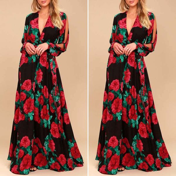 women's blouses & shirts women spring sundress casual long sleeve vestidos female print dresses elegant 2021 vonda v neck max, White
women's blouses & shirts women spring sundress casual long sleeve vestidos female print dresses elegant 2021 vonda v neck max, White