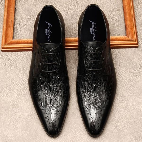dress shoes luxury designer pointed toe derby man office genuine leather formal oxfords handmade men's wedding flats mde142, Black
dress shoes luxury designer pointed toe derby man office genuine leather formal oxfords handmade men's wedding flats mde142, Black