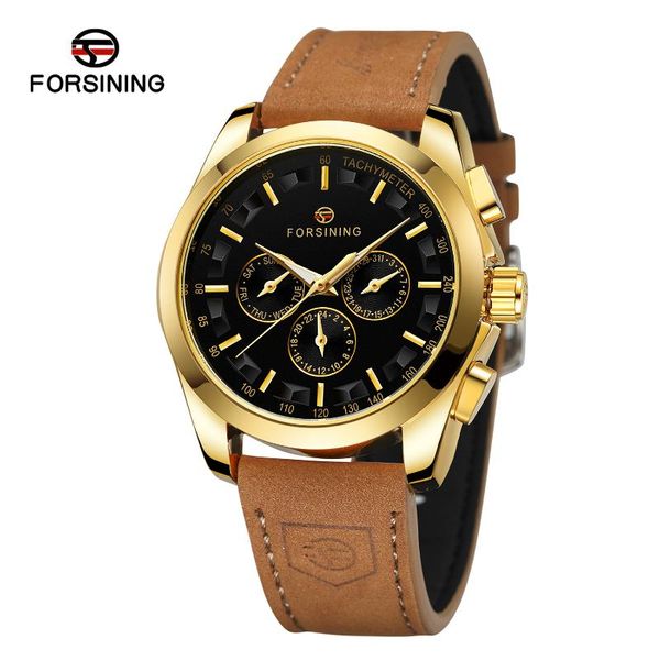 wristwatches forsining watches men's leisure three eyes six needle automatic mechanical watch wristband, Slivery;brown
wristwatches forsining watches men's leisure three eyes six needle automatic mechanical watch wristband, Slivery;brown