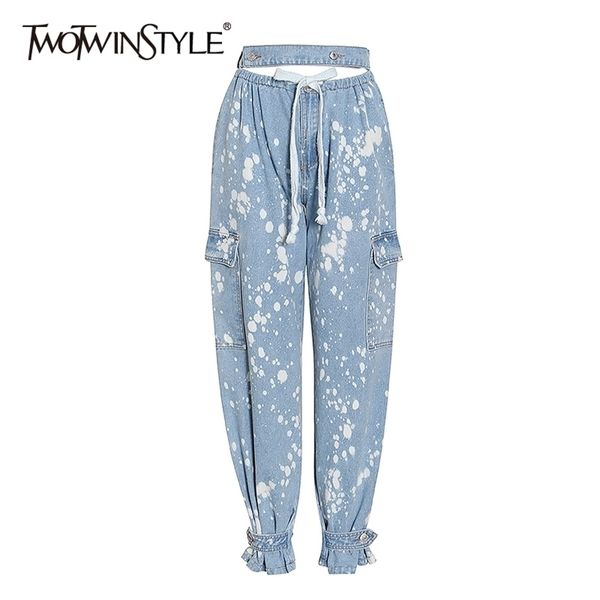 twotyle hollow out tie dye wide leg pants for women high waist patchwork hit color casual jeans female summer 210809, Blue
twotyle hollow out tie dye wide leg pants for women high waist patchwork hit color casual jeans female summer 210809, Blue