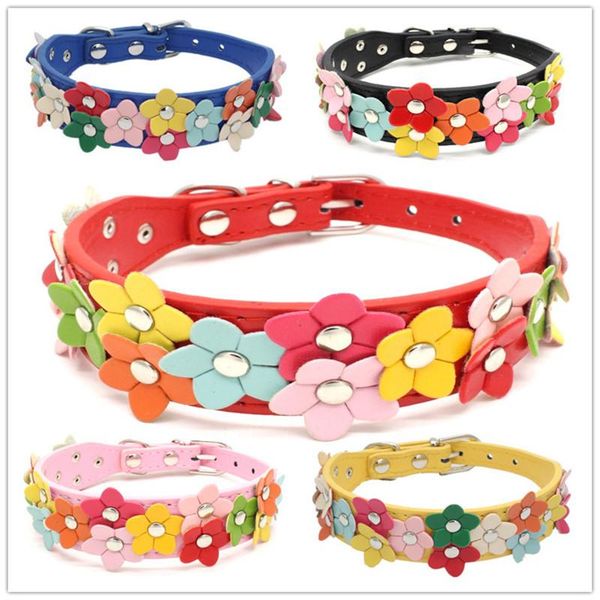 dog collars & leashes 8 colors pu leather puppy colorful flower decoration collar two row cat neck strap for pets necklace accessories
dog collars & leashes 8 colors pu leather puppy colorful flower decoration collar two row cat neck strap for pets necklace accessories