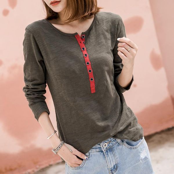 women's t-shirt 2021 summer button long sleeved women t-shirts v-neck all match loose slim office lady bottoming, White
women's t-shirt 2021 summer button long sleeved women t-shirts v-neck all match loose slim office lady bottoming, White