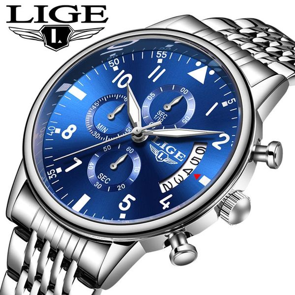 wristwatches lige fashion silver blue steel mens watches calendar week display clock military waterproof quartz watch men relogio masculino, Slivery;brown
wristwatches lige fashion silver blue steel mens watches calendar week display clock military waterproof quartz watch men relogio masculino, Slivery;brown