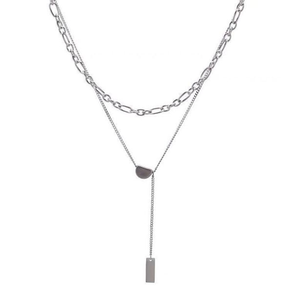 pendant necklaces potcet stainless steel double lucky bean titanium necklace geometric fashion hip hop party jewelry, Silver
pendant necklaces potcet stainless steel double lucky bean titanium necklace geometric fashion hip hop party jewelry, Silver