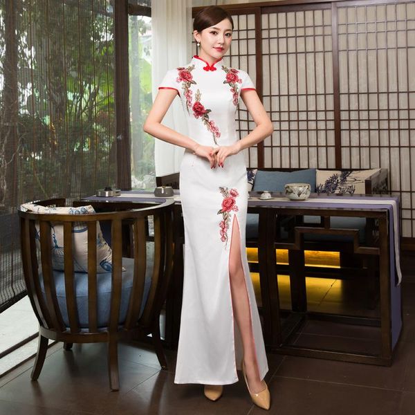 ethnic clothing vintage button embroidery chinese dress classic oriental cheongsams women slim banquet gown split satin qipao elegant prom, Red
ethnic clothing vintage button embroidery chinese dress classic oriental cheongsams women slim banquet gown split satin qipao elegant prom, Red