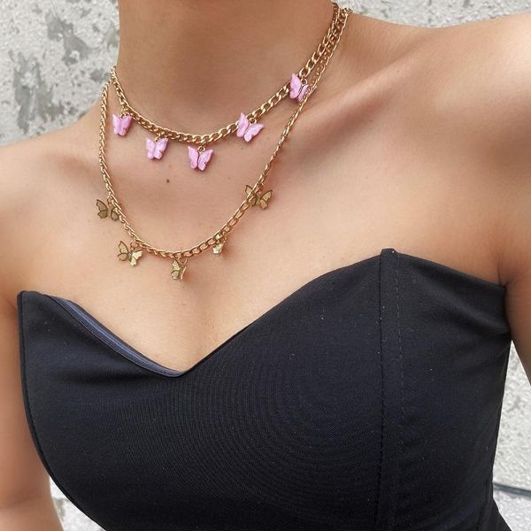 pendant necklaces 2pcs retro cute pink butterfly clavicle necklace women bohemian fashion creative glamour girl party jewelry gift, Silver
pendant necklaces 2pcs retro cute pink butterfly clavicle necklace women bohemian fashion creative glamour girl party jewelry gift, Silver