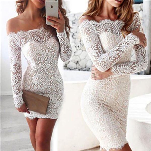 hollow out floral white lace dresses off shoulder strapless mini dress women pencil bodycon party vestidos w3 casual, Black;gray
hollow out floral white lace dresses off shoulder strapless mini dress women pencil bodycon party vestidos w3 casual, Black;gray