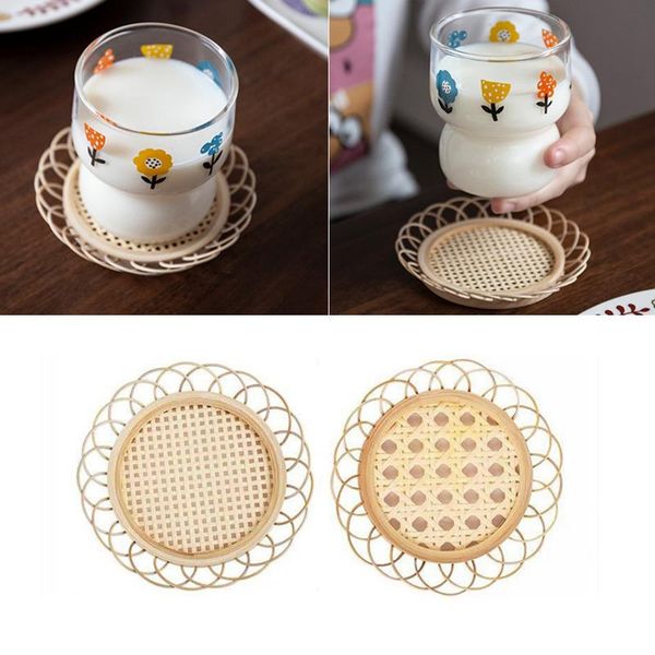 mats & pads non-slip bamboo woven cup mat simple style drink coasters japanese dining table placemat rattan saucer pot holder
mats & pads non-slip bamboo woven cup mat simple style drink coasters japanese dining table placemat rattan saucer pot holder