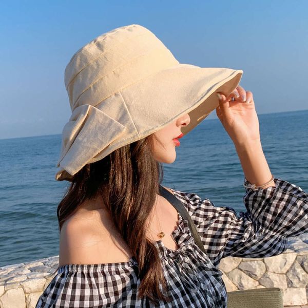 sun hat summer korean version big bow cloth fisherman's art soft girl sun protection ultraviolet sunshade hat, Blue;gray
sun hat summer korean version big bow cloth fisherman's art soft girl sun protection ultraviolet sunshade hat, Blue;gray