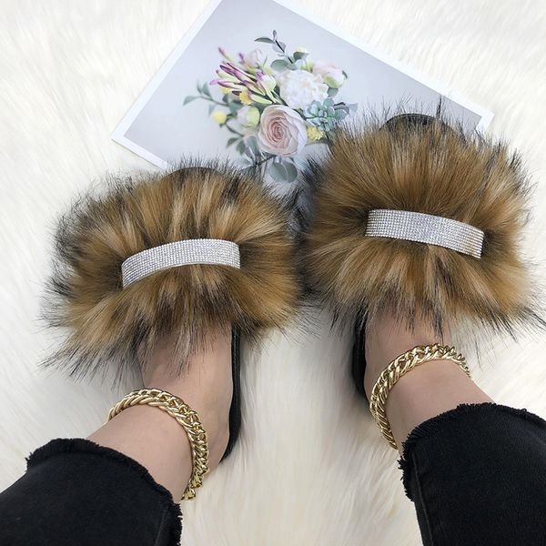 Faux Fur Slippers Summer Rhinestone Slippers 2021 Fluffy Slippers For Home Sandals Women Flip Flops Ladies Slides Big Size 44-45, Raccoon a
Faux Fur Slippers Summer Rhinestone Slippers 2021 Fluffy Slippers For Home Sandals Women Flip Flops Ladies Slides Big Size 44-45, Raccoon a
