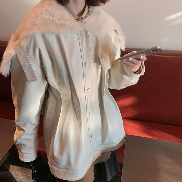 women's leather & faux fake fur inside stitching pu coats women hooded was thin jacket punk rock cropped jackets f2457 dropship, Black
women's leather & faux fake fur inside stitching pu coats women hooded was thin jacket punk rock cropped jackets f2457 dropship, Black
