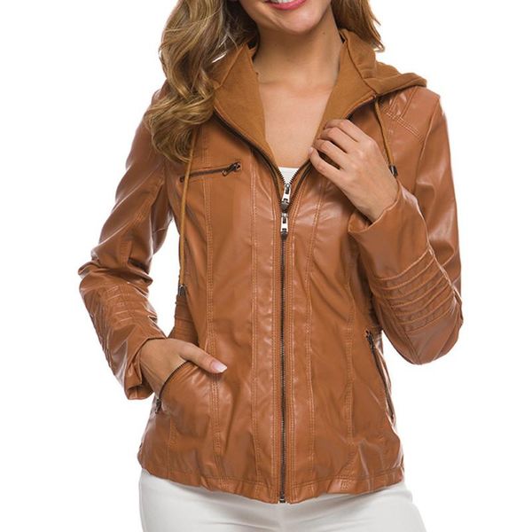 women's leather & faux women pu jacket autumn winter removable hooded jackets casual warm zipper pocket outwear basic coats plus size 7, Black
women's leather & faux women pu jacket autumn winter removable hooded jackets casual warm zipper pocket outwear basic coats plus size 7, Black