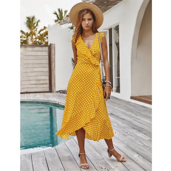 women's swimwear women ruffles floral dress boho polka dot printed sleeveless maxi summer v neck elegant beach split party dresses, White;black
women's swimwear women ruffles floral dress boho polka dot printed sleeveless maxi summer v neck elegant beach split party dresses, White;black
