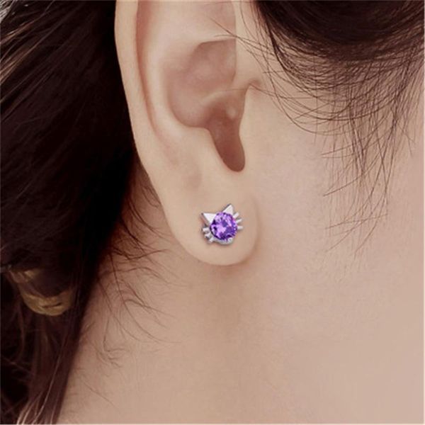 stud purple/white rhinestone earrings jewelry cat head shape crystal for women earring gift pendientes, Golden;silver
stud purple/white rhinestone earrings jewelry cat head shape crystal for women earring gift pendientes, Golden;silver